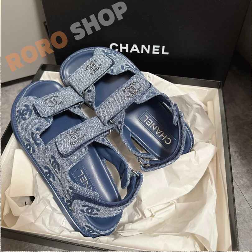 【샤넬】 CC 크루즈 벨크로 샌들