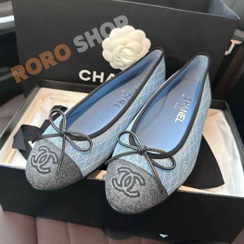 【샤넬】 데님 발레리나 플랫 슈즈