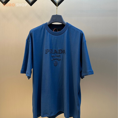 【프라다】 밀라노 테리로고 와펜 반팔 티셔츠